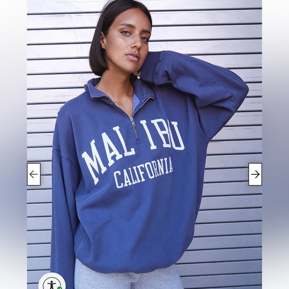 John Galt Malibu California Half-Zip Sweatshirt